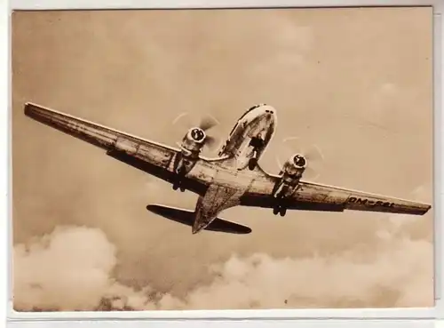 39912 DDR Ak Mittelstreckenverkehrsflugzeug IL-14 beim Landeanflug 1964