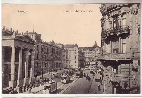 39803 Ak Stuttgart Untere Schlossstrasse 1907