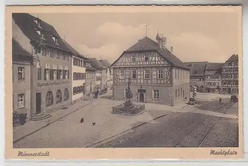 39768 Ak Münnerstadt Marktplatz et Bayerische Hypothemebank 1939