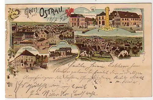 39716 Ak Lithographie Gruss aus Ostrau 1898