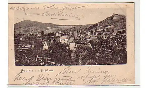 3963 Ak Bensheim sur la route de montagne Vue totale 1903