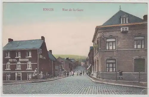 39632 Ak Engis in Alsace Rue de la Gare 1914
