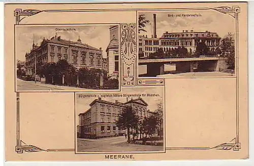 39631 Mehrbild Ak Meerane Oberrealschule usw. 1918