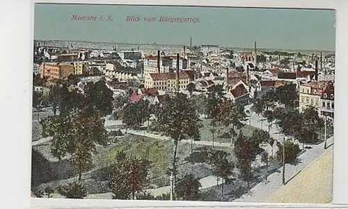 39607 Feldpost Ak Meerane Vue du jardin de la ville 1916