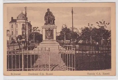 39597 Feldpost Ak Bucarest Monument C.A. Roseti 1918