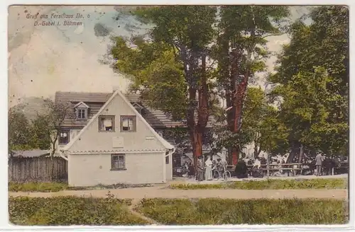 39577 Ak Gruß aus dem Forsthaus Nr. 6 Deutsch Gabel in Böhmen um 1910