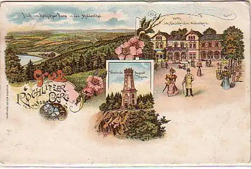39535 Ak Lithographie Gruß vom Rochlitzer Berg 1902