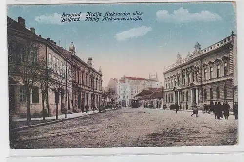 39497 Ak Belgrad König Aleksanderstrasse um 1915