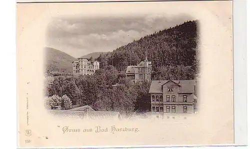 39481 Ak Gruß aus Bad Harzburg Totalansicht um 1900
