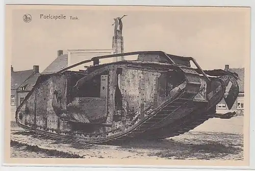 39473 Ak Poelkapelle tank détruit pendant la 1ère guerre mondiale