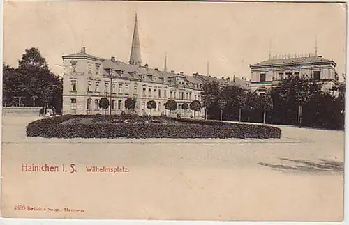 39470 Ak Hainichen in Sachsen Wilhelmsplatz 1909