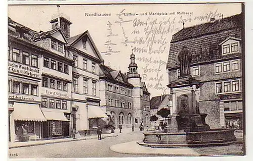 39449 Ak Nordhausen Luther- & Marktplatz mit Rathaus