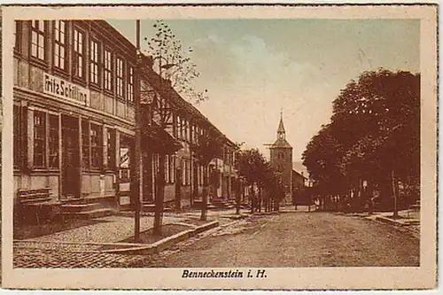 39427 Ak Benneckenstein im Harz Straßenansicht um 1920