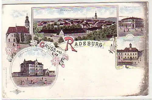 39409 Ak Lithographie Gruß aus Radeburg um 1900