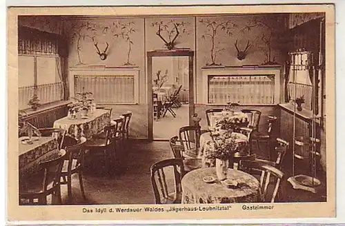 39392 Ak Jägerhaus Leubnitztal Waldcafé Restaurant 1935