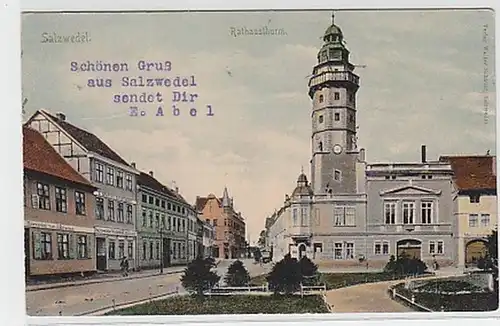 39373 Ak Salzwedel Rathausturm 1911