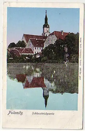 39342 Ak Pulsnitz Schlossteichpartie 1907
