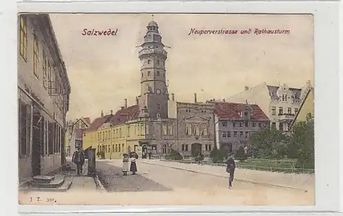 39336 Ak Salzwedel Neuperverstraße & Rathausturm 1904