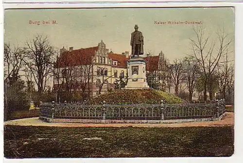 39308 Ak Burg bei Magdeburg Kaiser Wilhelm Denkmal 1907