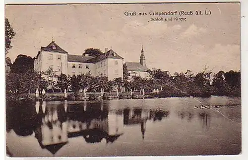 39307 Ak Gruß aus Crispendorf Schloß und Kirche 1919