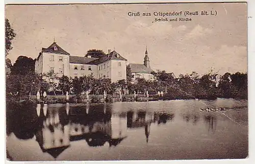 39307 Ak Salutation de Crispendorf Schloss et Eglise 1919