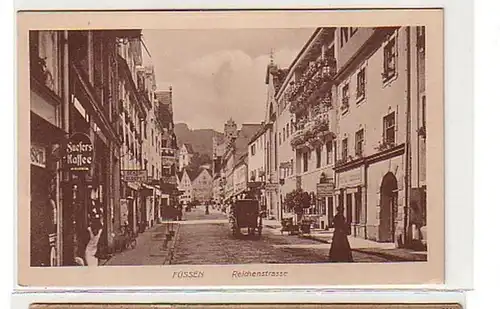 39290 Ak Füssen Reichenstraße mit Geschäften um 1930