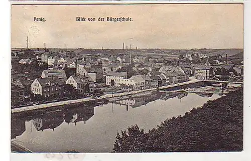 39229 Ak Penig Blick von der Bürgerschule 1907