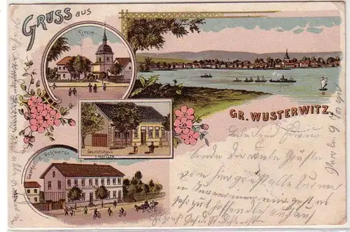 39148 Ak Lithographie Gruss aus Gr. Wusterwitz 1905