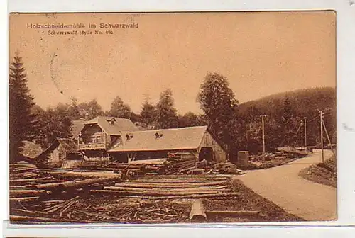 39119 Ak Holzschneidemühle im Schwarzwald 1911