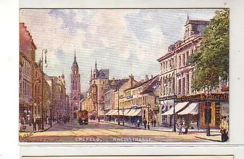 39110 Künstler Ak Crefeld Rheinstrasse 1911