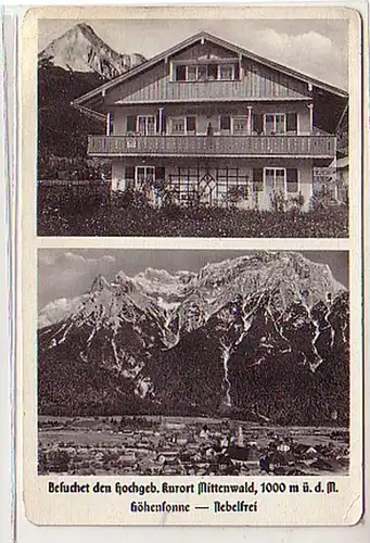 39090 Multiages Ak Mittenwald Landhaus Graf 1942