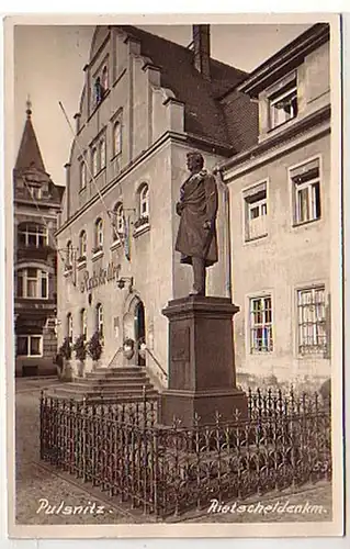 39088 Foto Ak Pulsnitz Rietscheldenkmal um 1940