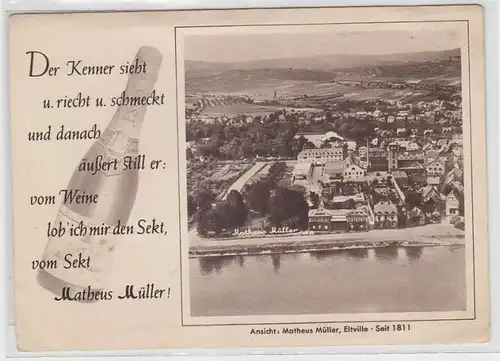 39071 Publicité Ak Eltville Société de champagne Matheus Müller vers 1930