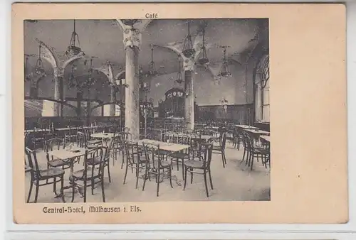 39053 Ak Mulhouse à l'Hôtel Central Alsace 1911