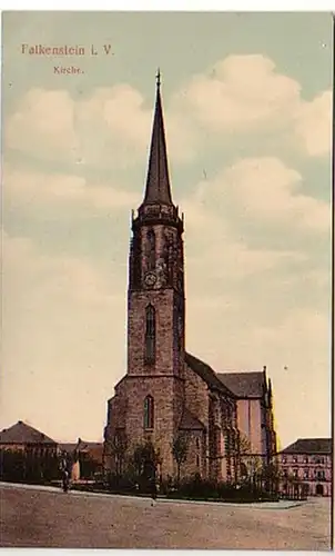 39012 Ak Falkenstein im Vogtland Kirche um 1920