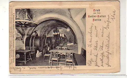38993 Ak Gruß aus dem Gasthof Kaiser Keller Berlin 1908