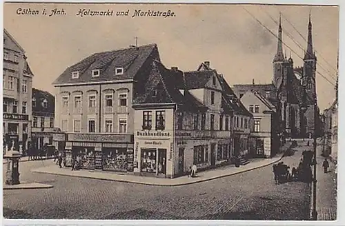 38985 Ak Cöthen in Anhalt Holzmarkt und Marktstraße