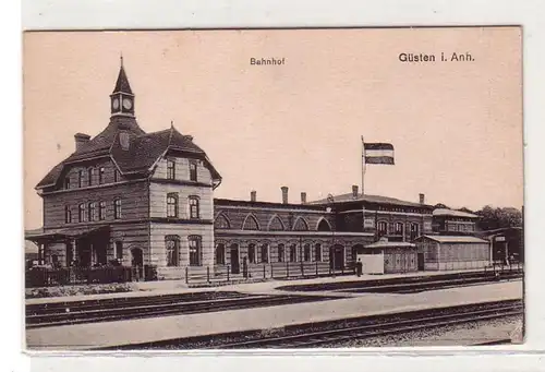38976 Ak Güsten in Anhalt Bahnhof um 1930