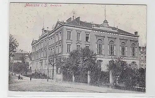 38973 Ak Meerane in Sachsen Realschule 1915