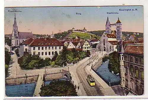 38964 Ak Esslingen a.N. Frauenkirche, Burg usw. 1917