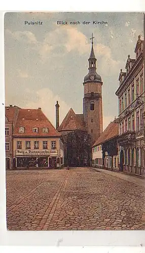 38948 Ak Pulsnitz Blick nach der Kirche 1924