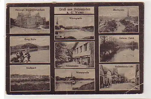 38935 Ak Salutation en minettes de bois sur la Weser vers 1920
