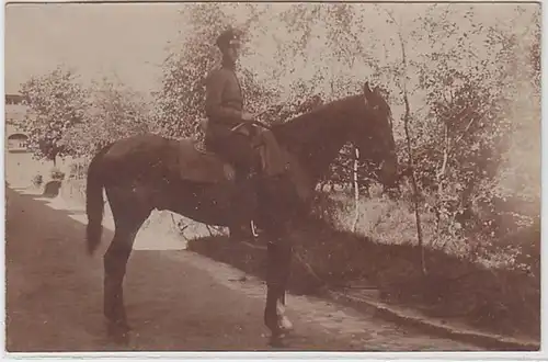 38930 Photo Ak Soldat à cheval Bautzen 1916