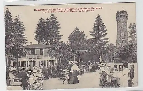 38878 Ak Restaurant Ungerberg Sebnitz u. Neustadt 1916