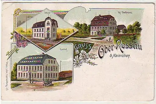 38863 Ak Lithographie Gruss de Ober Rossau 1915
