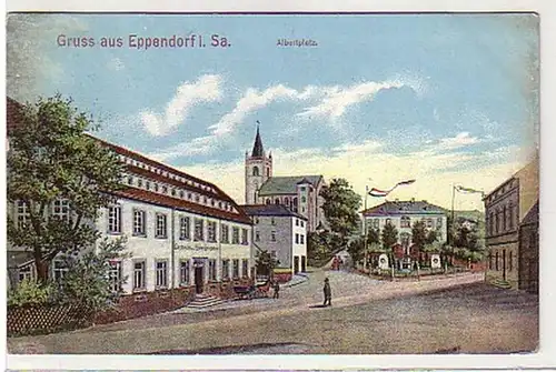 38859 Ak Gruß aus Eppendorf in Sachsen Albertplatz 1909