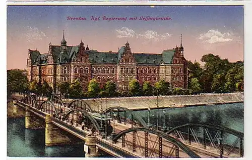 38807 Ak Wroclaw kgl. Gouvernement avec pont de Lessing vers 1910