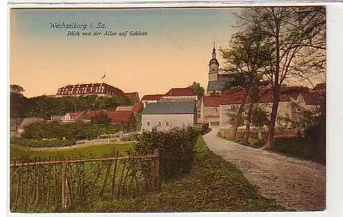38801 Ak Wechselburg Blick auf das Schloss um 1910
