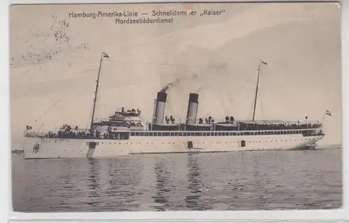38777 Ak Hamburg Amerika Linie Schnelldampfer "Kaiser" Nordseebäderdienst 1914