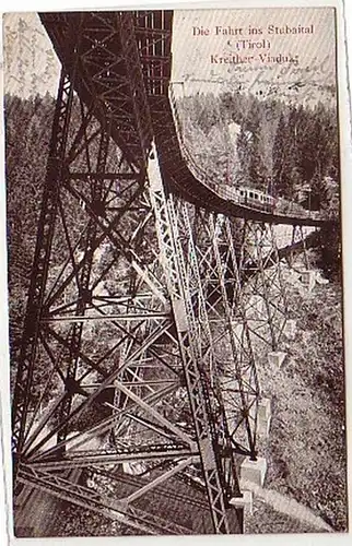 38768 Ak Fahrt ins Stubaital Kreither Viadukt 1913